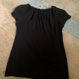 GIORGIO ARMANI Black tee w/ braided neck Sz 12